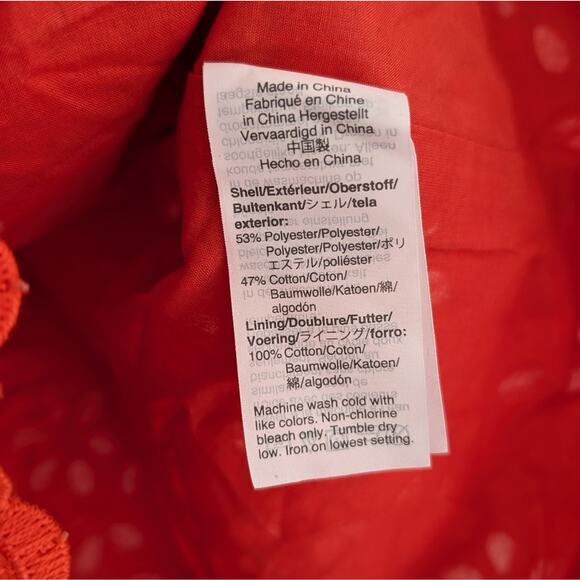 J.Crew Lace Pointelle Eyelet Orange Red Mini Dress, size 00 - Picture 4 of 6
